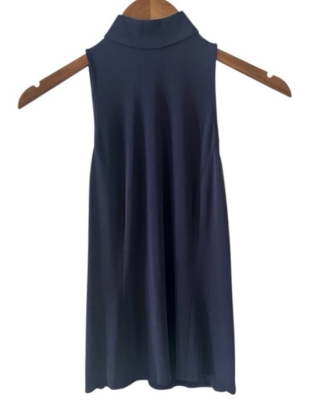 Carlisle Navy Blue Sleeveless Mock Neck Jersey Knit Top Size 2